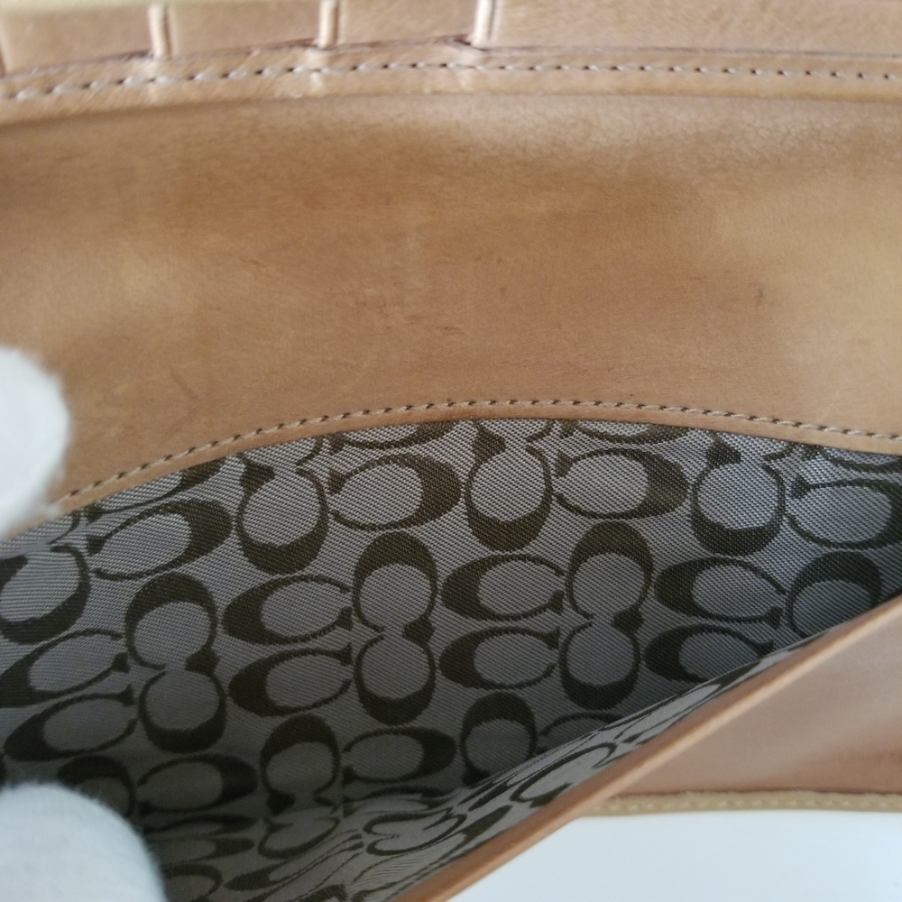 Vintage Coach Legacy Leather Tri-Fold Wallet Signature C Lining - Picture 9 of 16